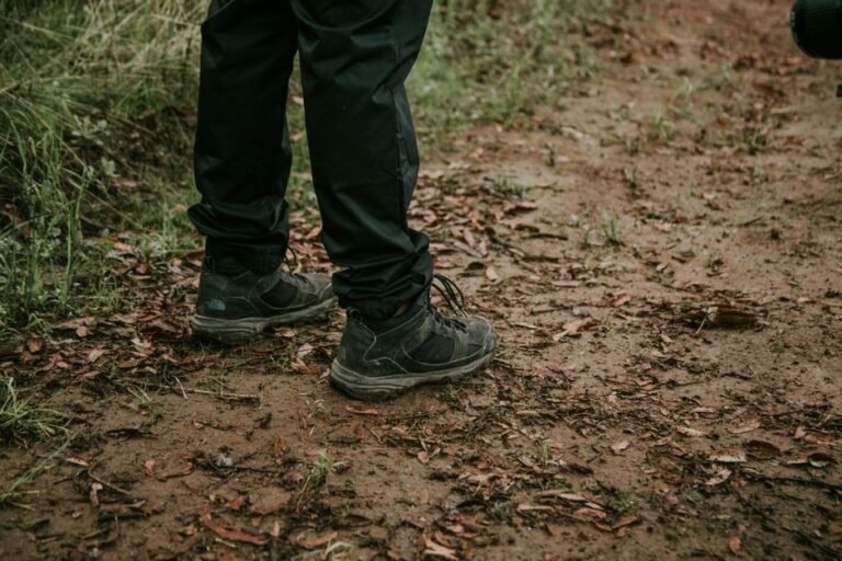 muddy walking boots