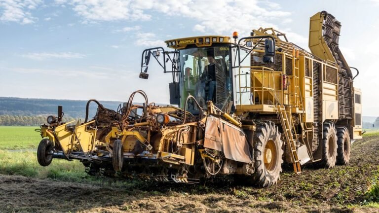harvest tractor field