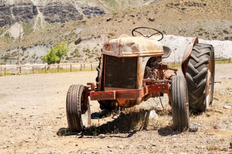 rusted farm machinery